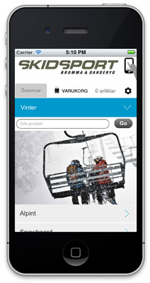 Skidsports Brommas mobila hemsida